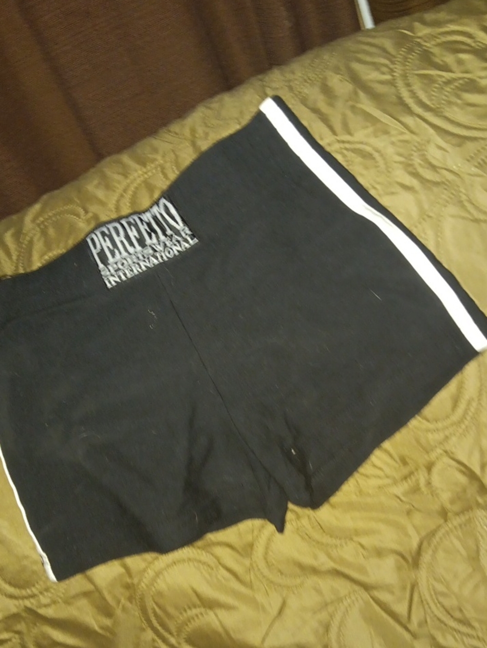 Black Bike Shorts with White Side Trim